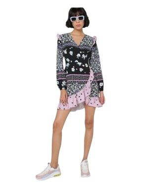 GLAMOROUS FOR ANTHROPOLOGIE Wrap Mini Dress, Size 6.